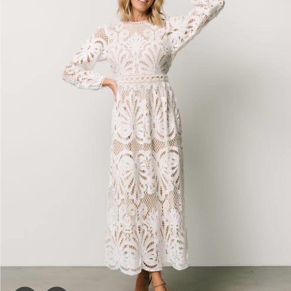 Baltic Born White Lace Long Sleeve Dress - Never Worn